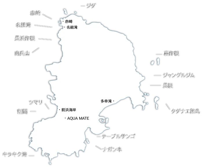 神津島のファンダイビングポイントマップ